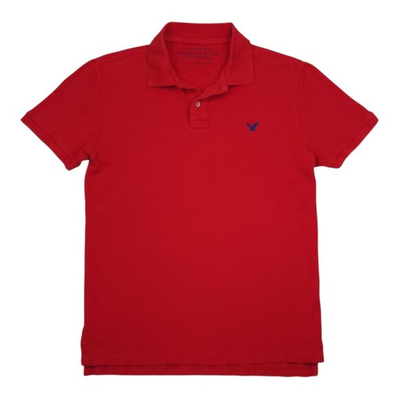American Eagle Outfitters Mens Red Polo Shirt M 100% Cotton Short Sleeve - Picture 8 of 8
